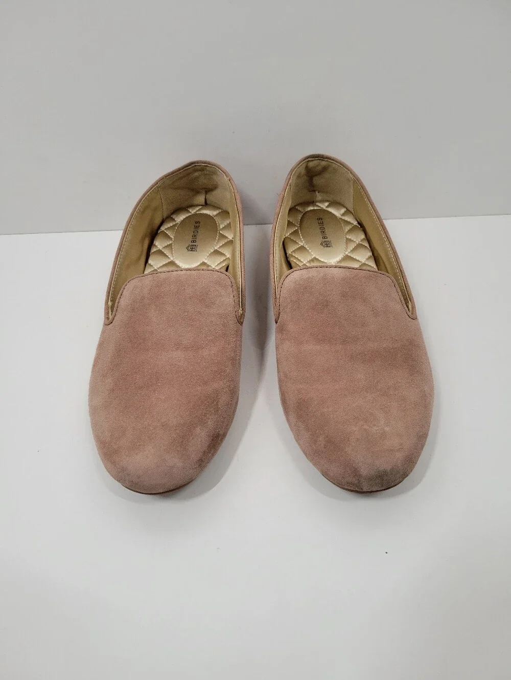 Birdies The Starling Beige Velvet Flats Smoking Slipper Loafer Shoe Women Size 8